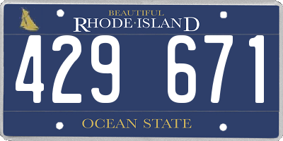 RI license plate 429671