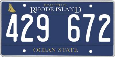 RI license plate 429672