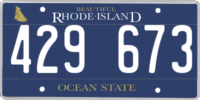RI license plate 429673