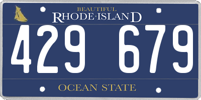 RI license plate 429679