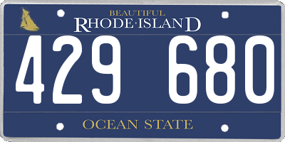 RI license plate 429680