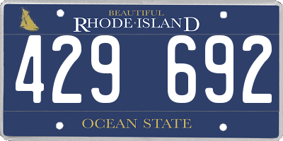 RI license plate 429692