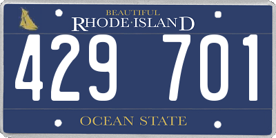 RI license plate 429701