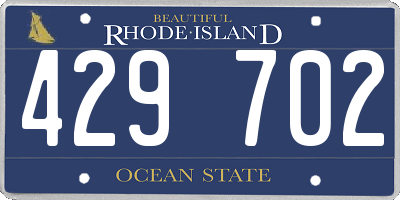 RI license plate 429702