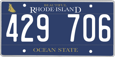 RI license plate 429706
