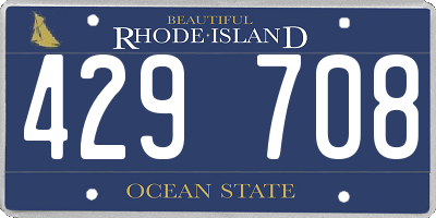 RI license plate 429708