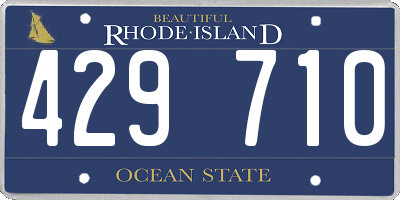 RI license plate 429710