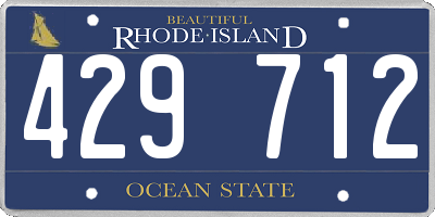 RI license plate 429712