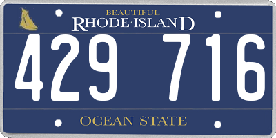 RI license plate 429716