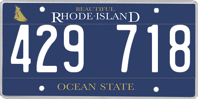 RI license plate 429718