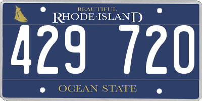 RI license plate 429720