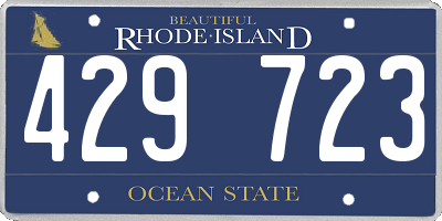 RI license plate 429723