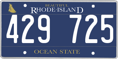 RI license plate 429725