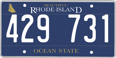 RI license plate 429731