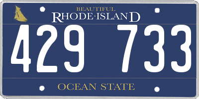 RI license plate 429733
