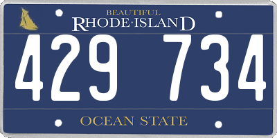 RI license plate 429734