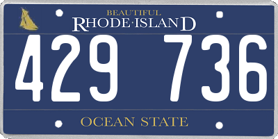 RI license plate 429736