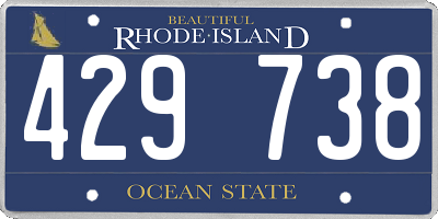 RI license plate 429738