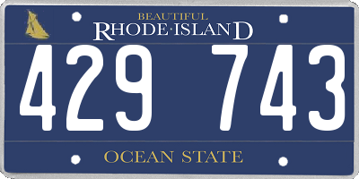 RI license plate 429743