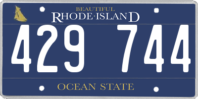RI license plate 429744