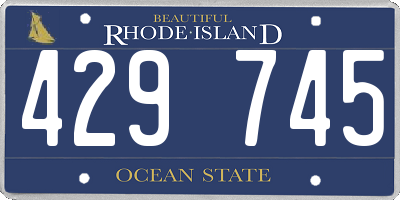 RI license plate 429745