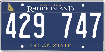 RI license plate 429747