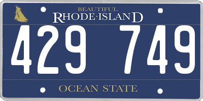RI license plate 429749