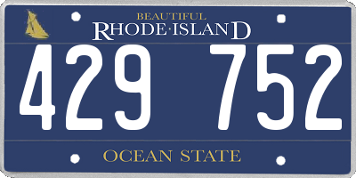 RI license plate 429752