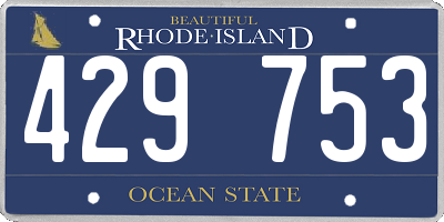 RI license plate 429753