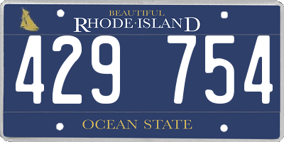 RI license plate 429754