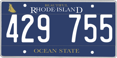 RI license plate 429755