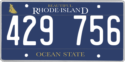 RI license plate 429756