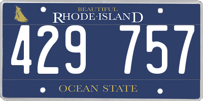 RI license plate 429757