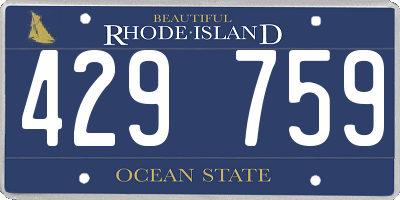 RI license plate 429759