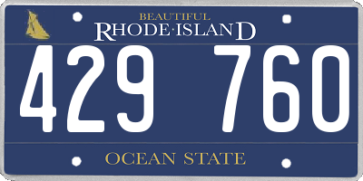 RI license plate 429760