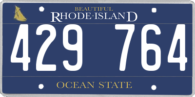 RI license plate 429764