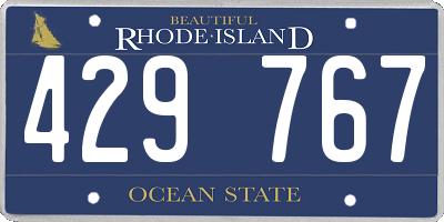 RI license plate 429767