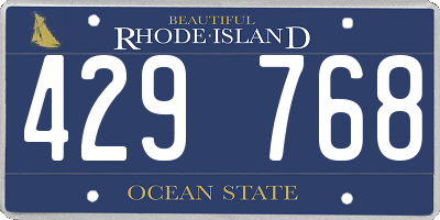RI license plate 429768