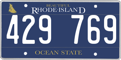 RI license plate 429769