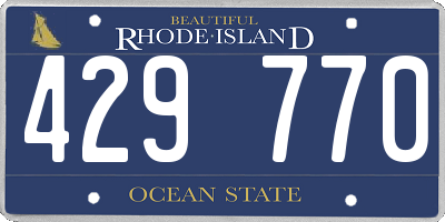 RI license plate 429770