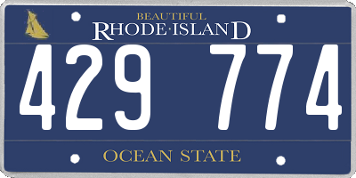 RI license plate 429774