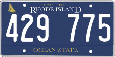 RI license plate 429775