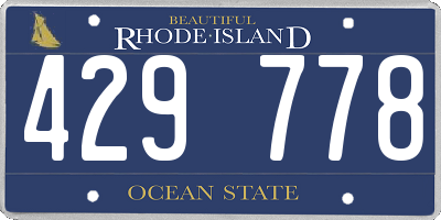 RI license plate 429778