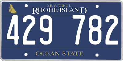 RI license plate 429782
