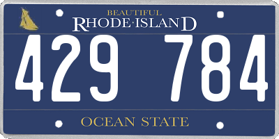RI license plate 429784