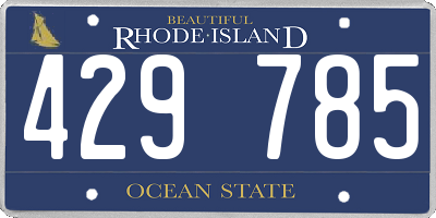 RI license plate 429785