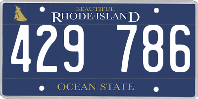 RI license plate 429786