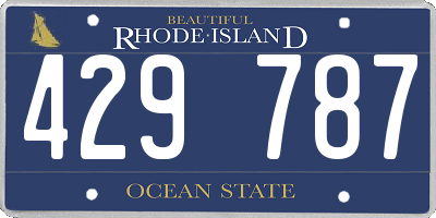 RI license plate 429787