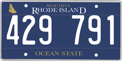 RI license plate 429791