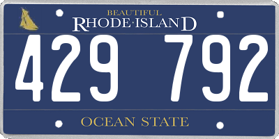 RI license plate 429792